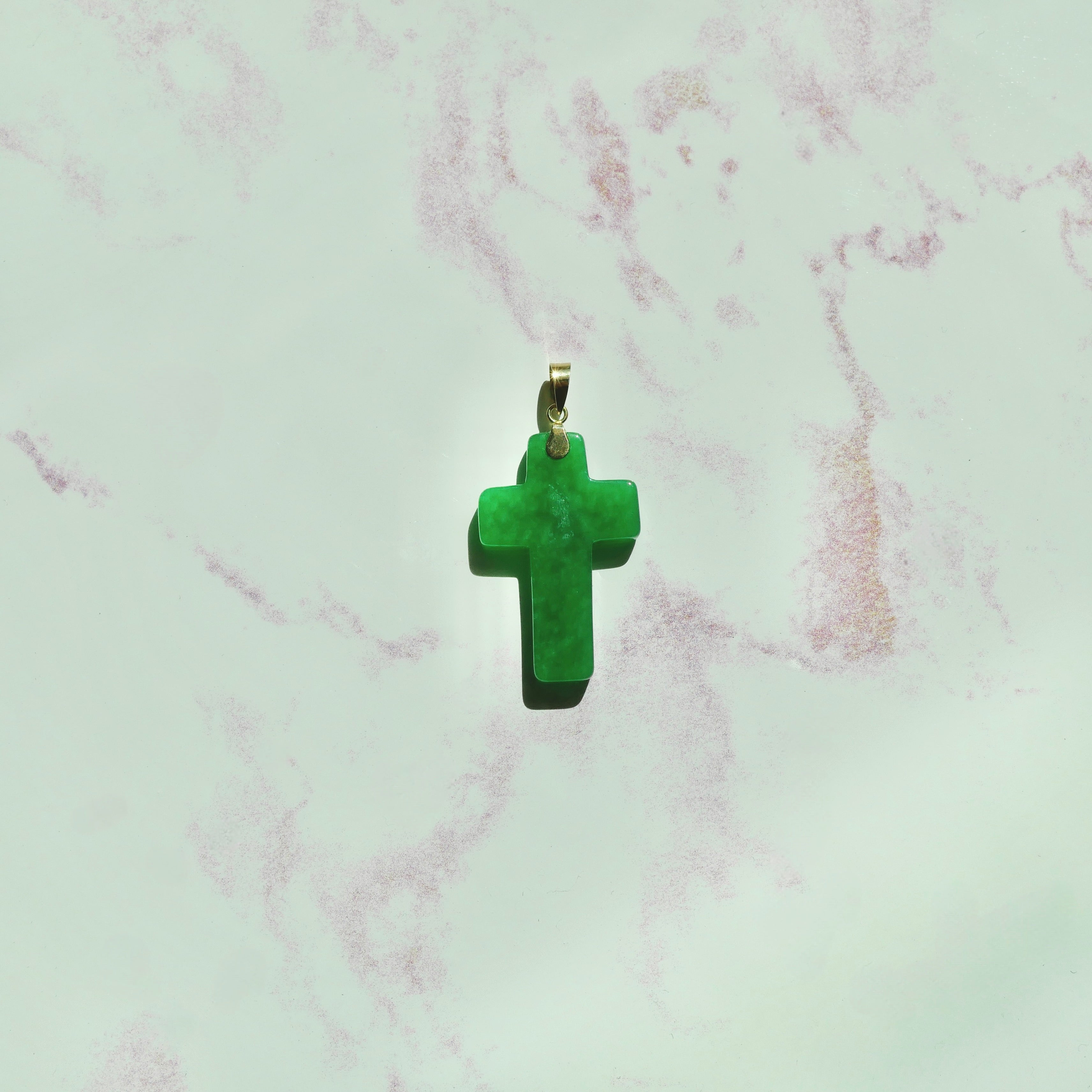 Green Jade Cross Pendant