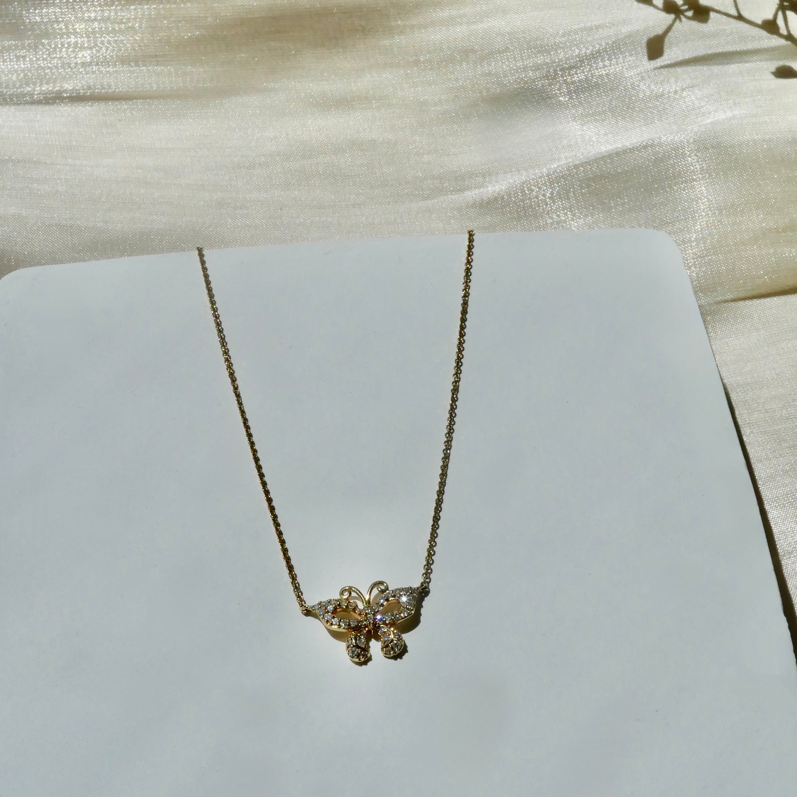 Diamond Butterfly Pendant Necklace