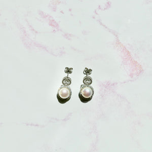 Dangling Pearl Studs