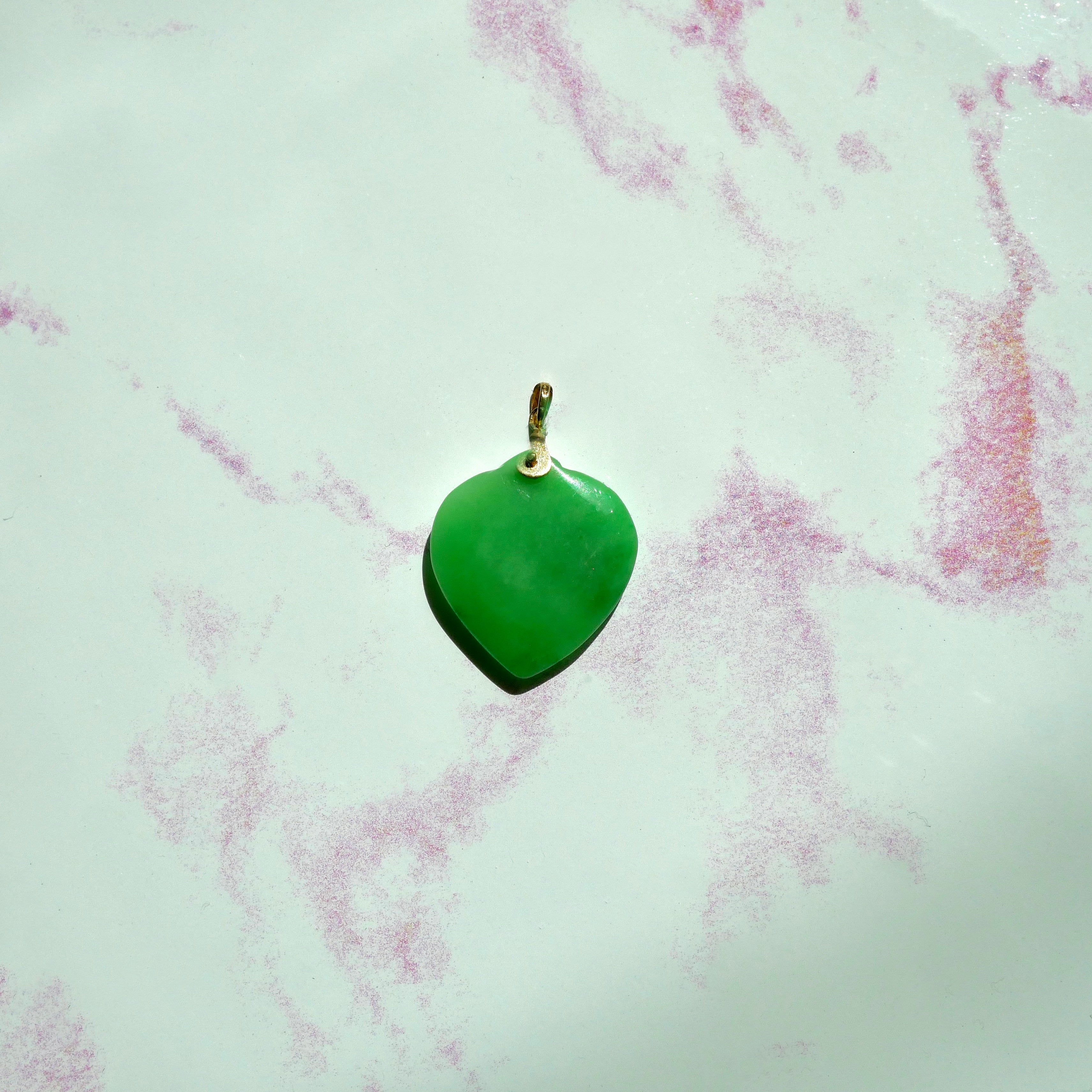 Green Jade Heart Pendant