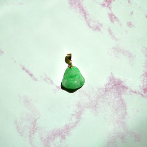 Mini Light Green Jade Buddha Pendant