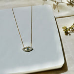 Load image into Gallery viewer, Evil Eye Blue Sapphire Diamond Pendant Necklace
