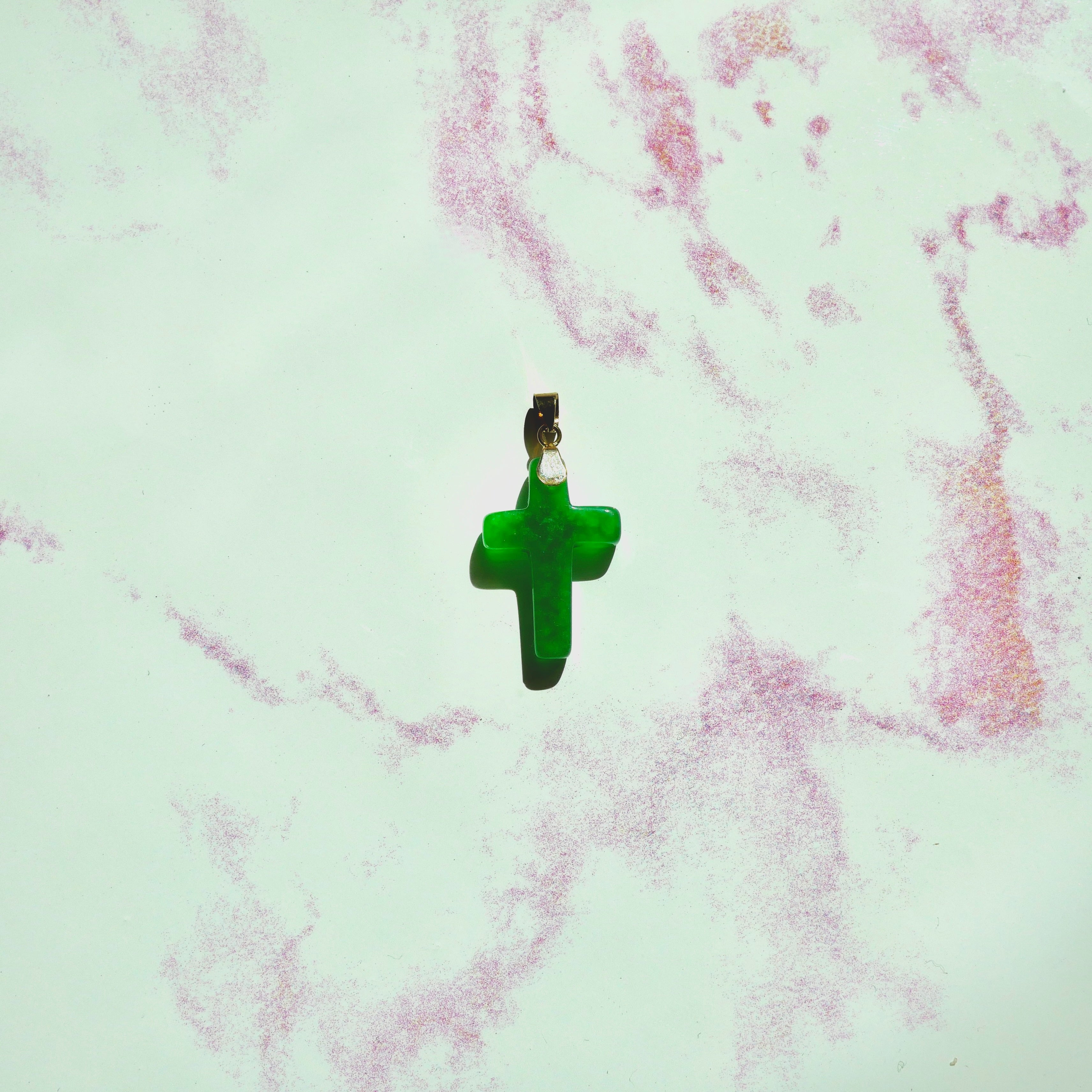 Green Jade Cross Pendant