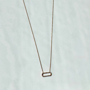 Sideways Oval Diamond Pendant Necklace