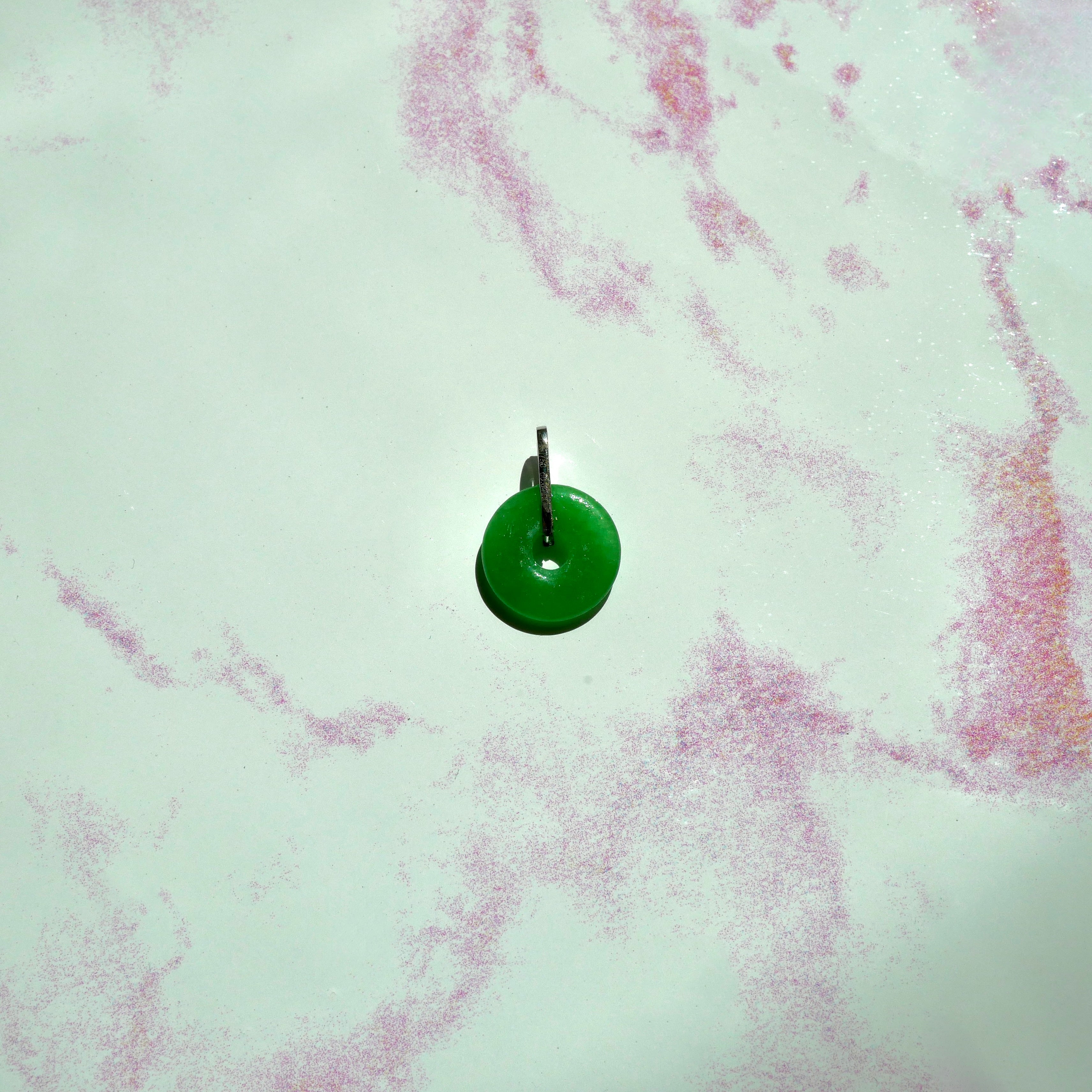 Mini Green Jade Money Coin Pendant