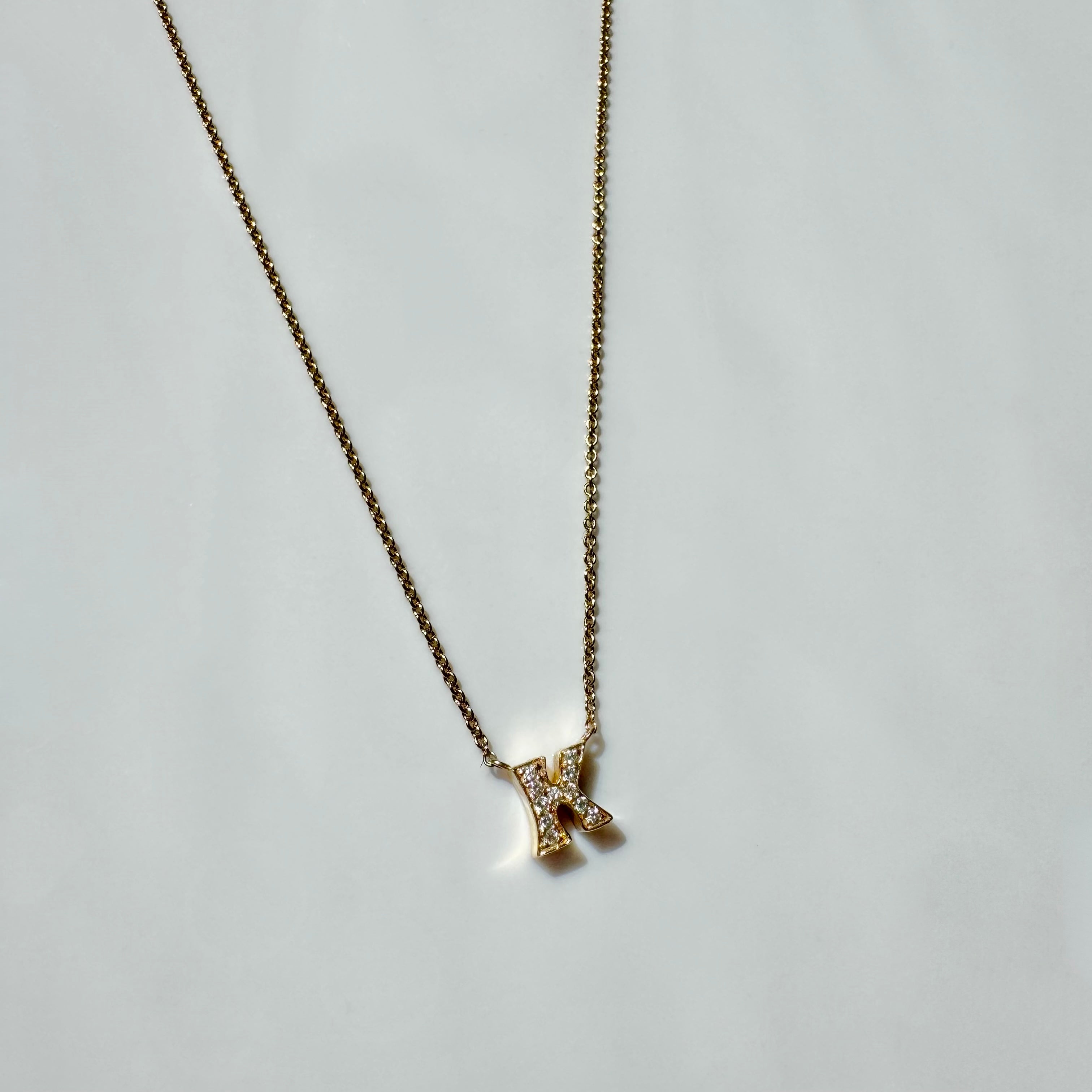 Initial Diamond Pendant Necklace