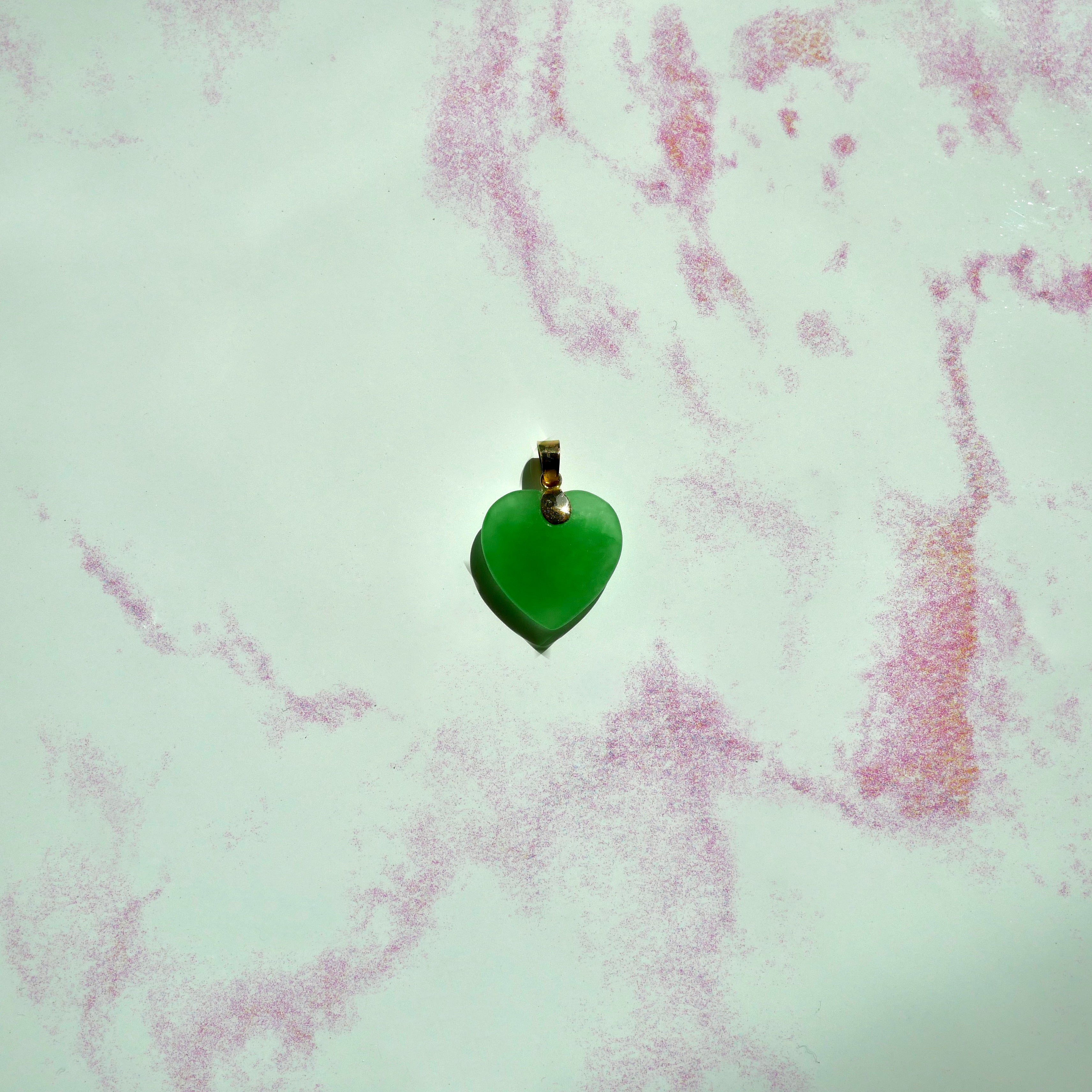 Green Jade Heart Pendant