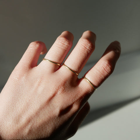 Extra Thin Yellow Gold Band Ring