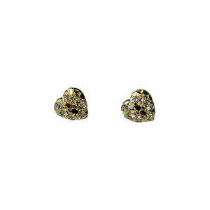 Large Heart Nugget Studs with Stone