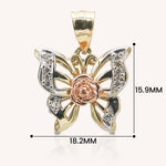 Load image into Gallery viewer, Tri-Color Butterfly Rose Pendant
