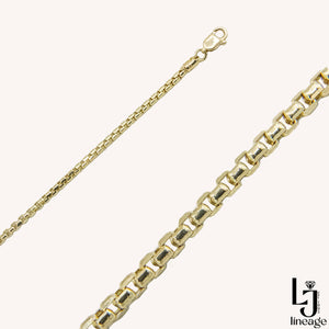 14K Yellow Gold Square Chainlink