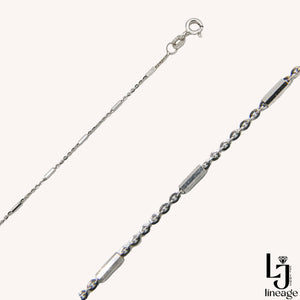 14k Solid White Gold Bead Chain