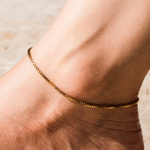Box Chain Anklet 1.2mm