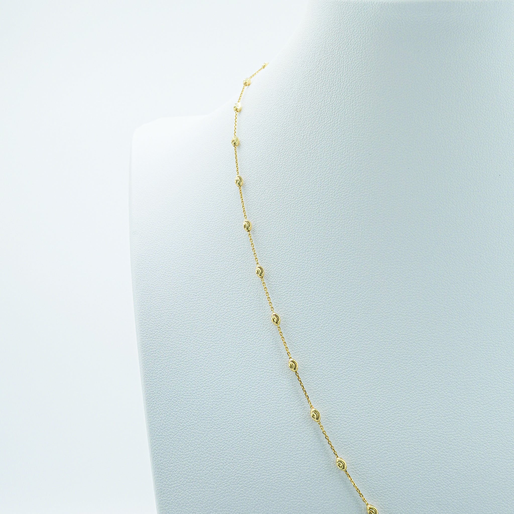 14K Solid Yellow Gold Shell Chain