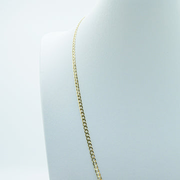 14K Gold 3.2mm Cuban Curb Chain Necklace Real Gold Chain 