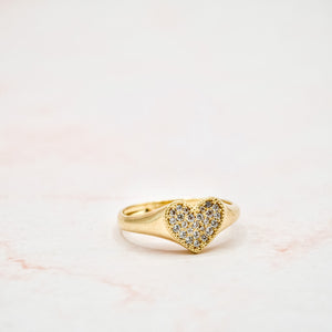 Clustered Heart CZ Ring