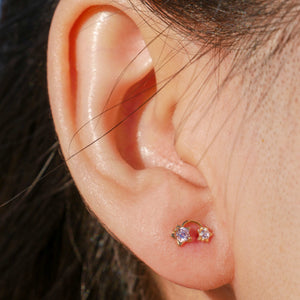 Pink Shooting Star Stud Earrings