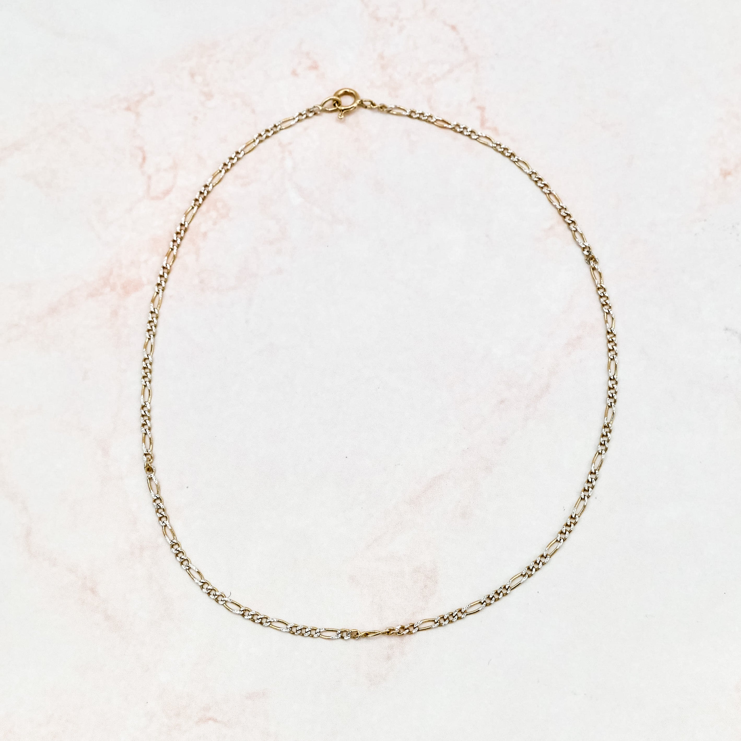 Two-Tone Figaro Anklet 1.8mm