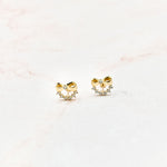Load image into Gallery viewer, White Bow Stud Earrings
