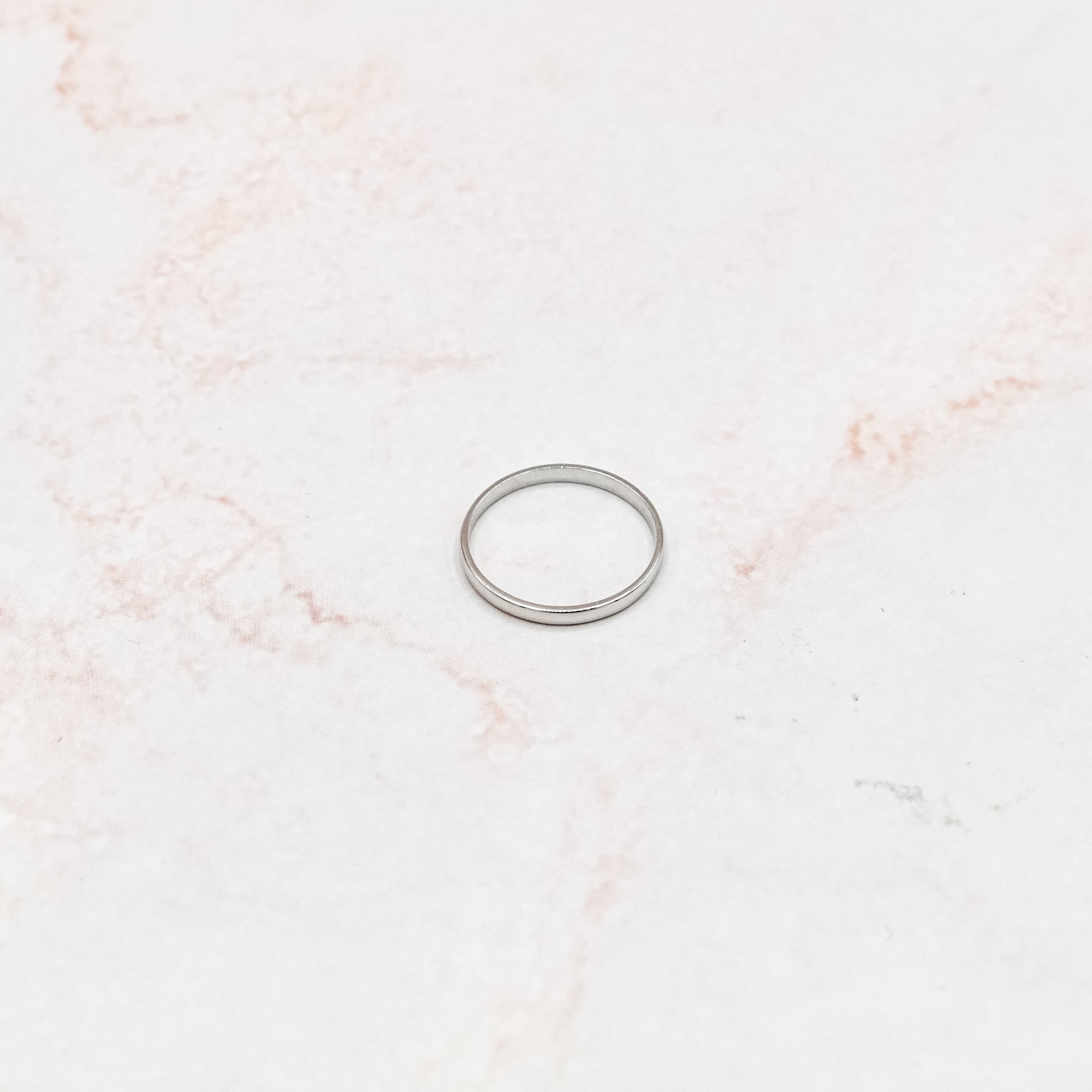 Thin White Gold Band Ring