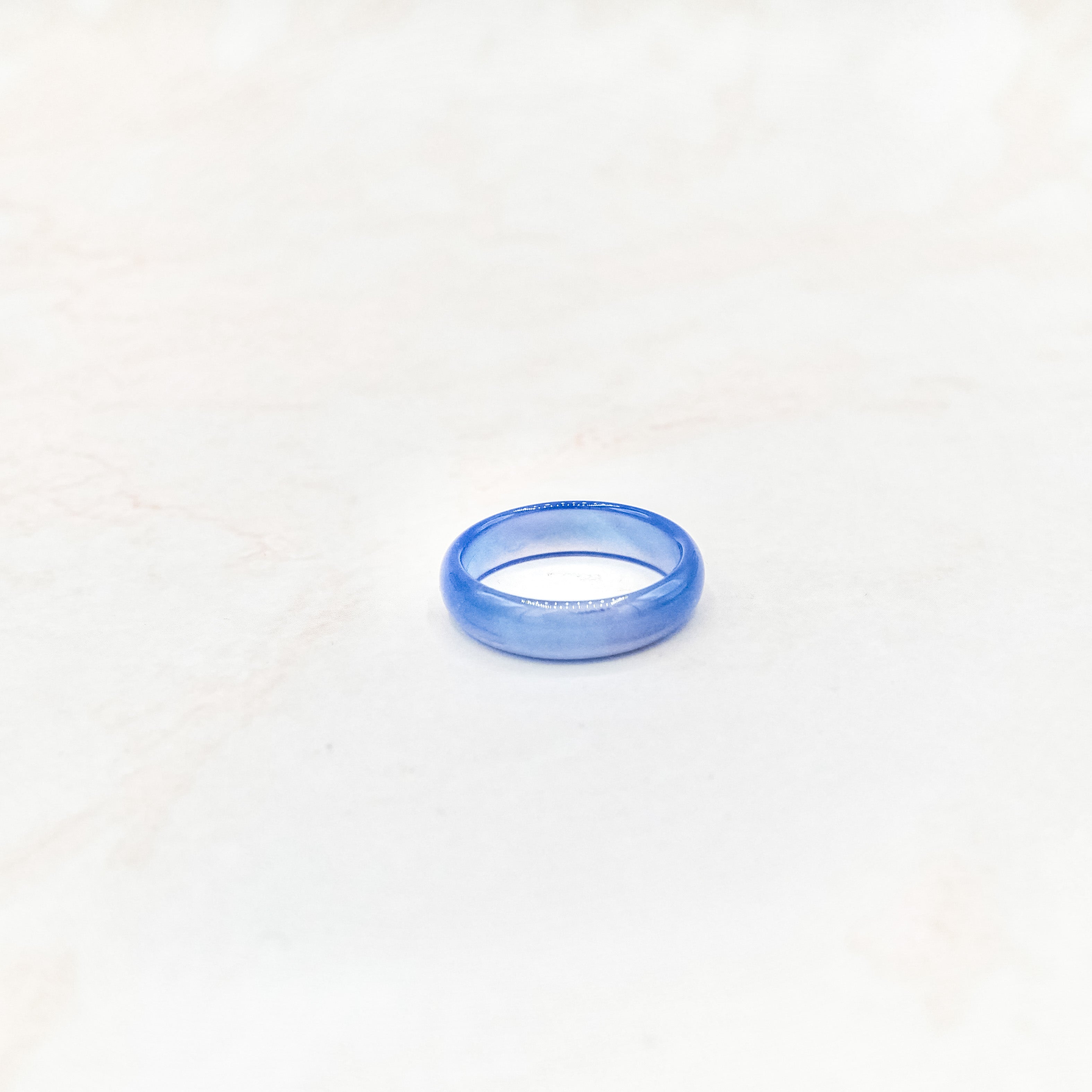 Natural Blue Agate Jade Ring