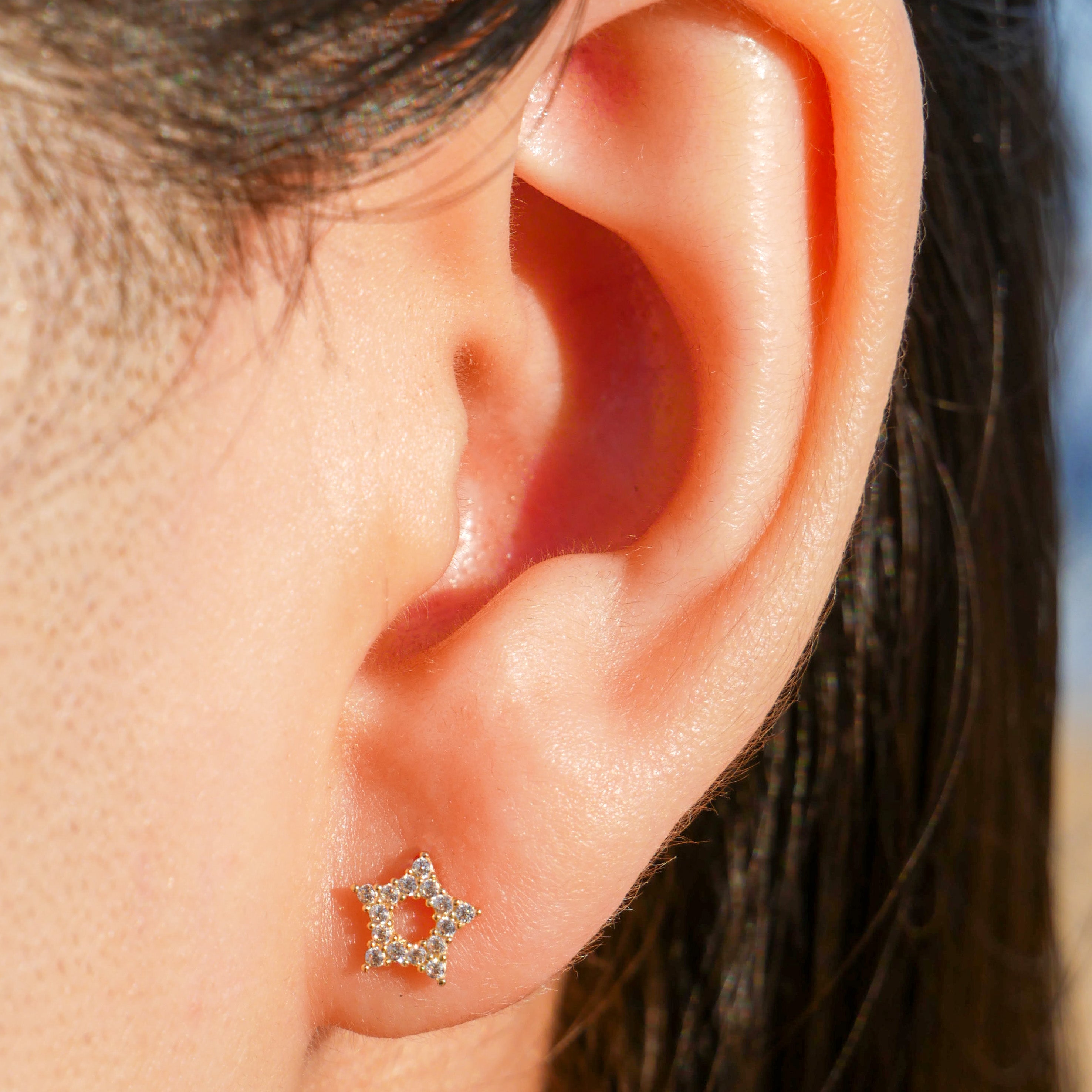 Open Star Stud Earrings