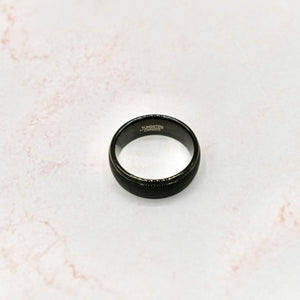 Tungsten Black Matte Domed Ring