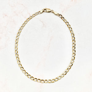 Two-Tone Cuban Link Anklet 3.5mm
