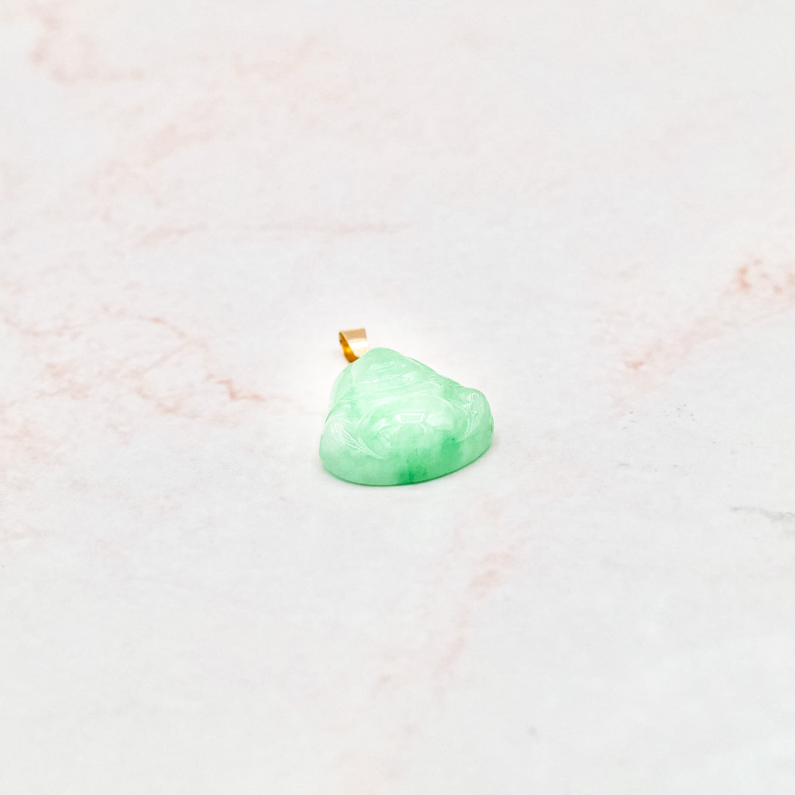 Mini Light Green Jade Buddha Pendant