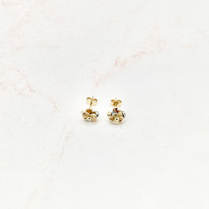 Tri-Color Flower Stud Earrings