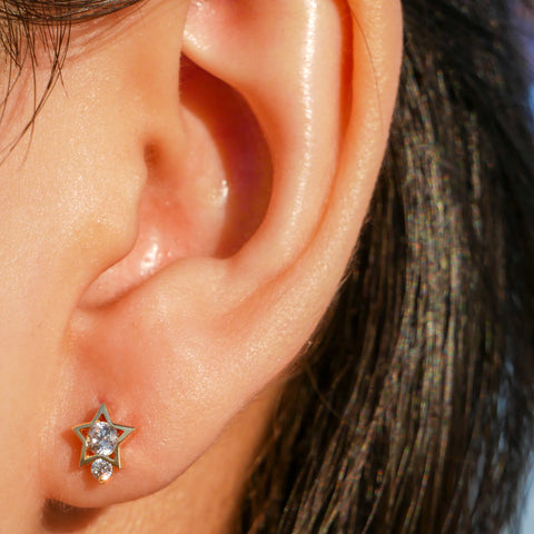 White Star Stud Earrings
