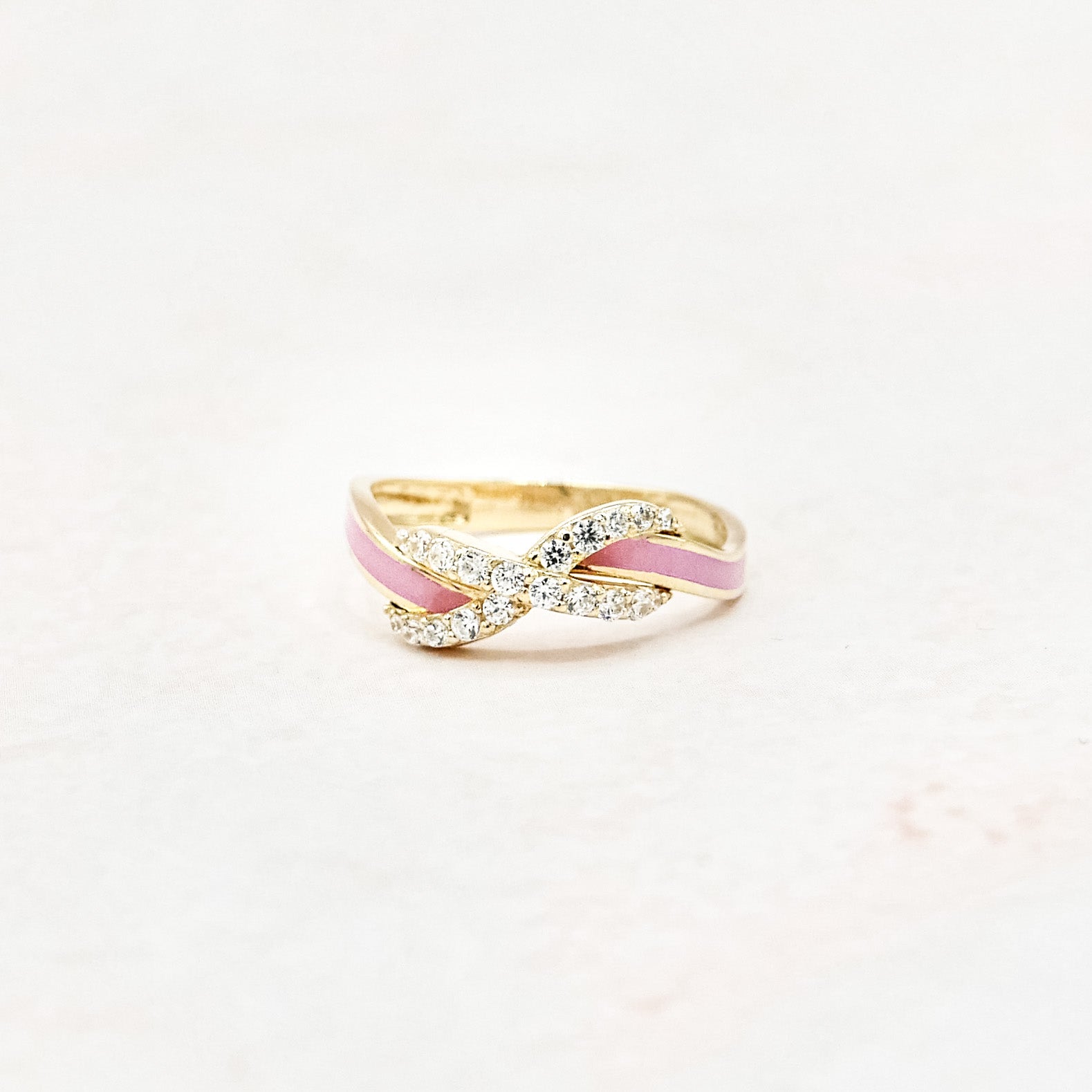 Wrapped Pink Infinity Ring