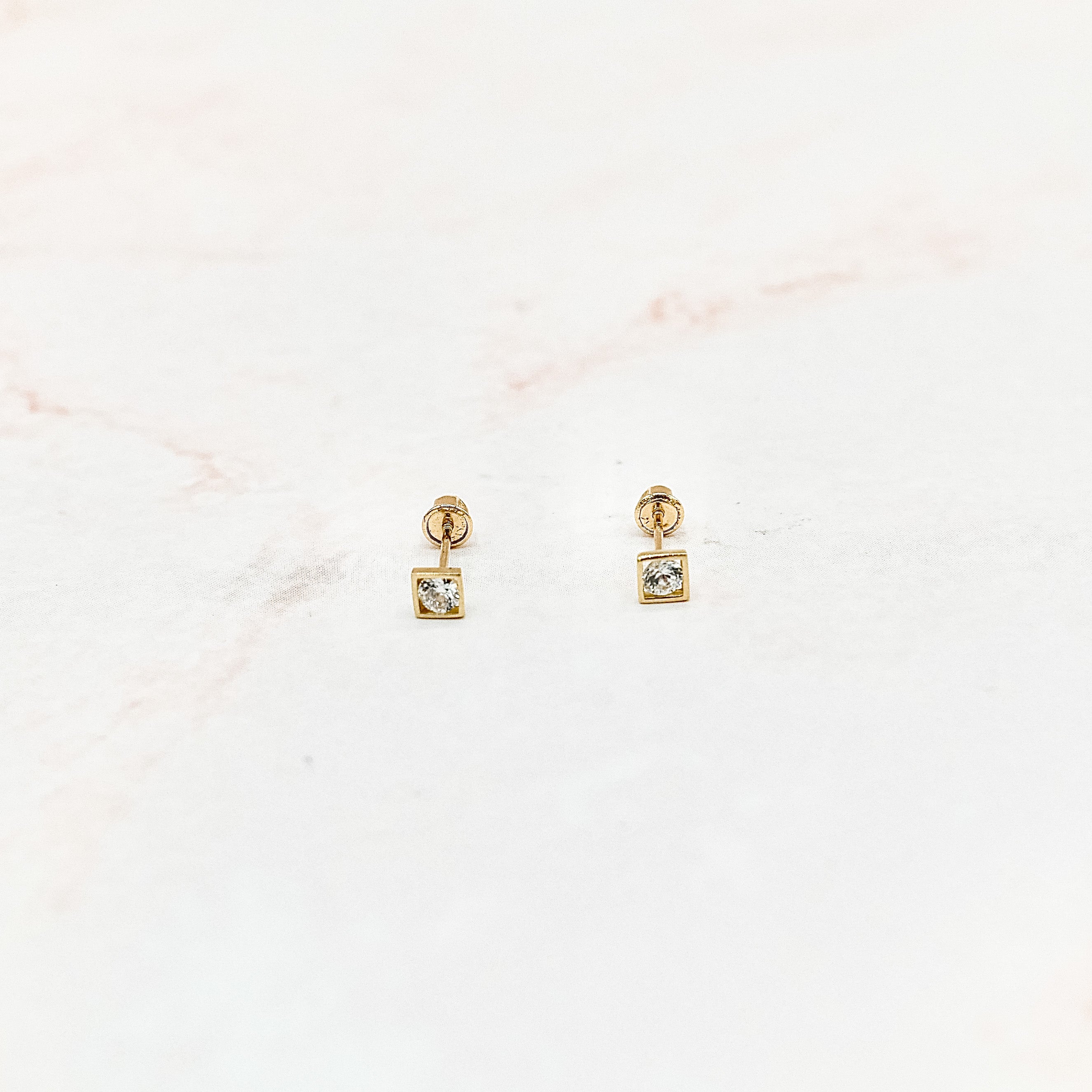 Tiny Square Stud Earrings