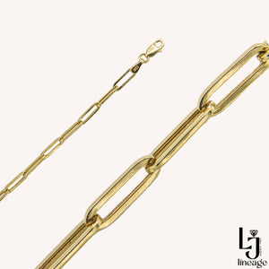 14K Yellow Gold Square Paperclip Chain