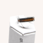 Load image into Gallery viewer, Tungsten Carbide Mahogany Wood Inlay Ring 6MM
