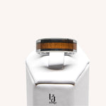 Load image into Gallery viewer, Tungsten Carbide Wide Mahogany Wood Inlay Ring 8MM
